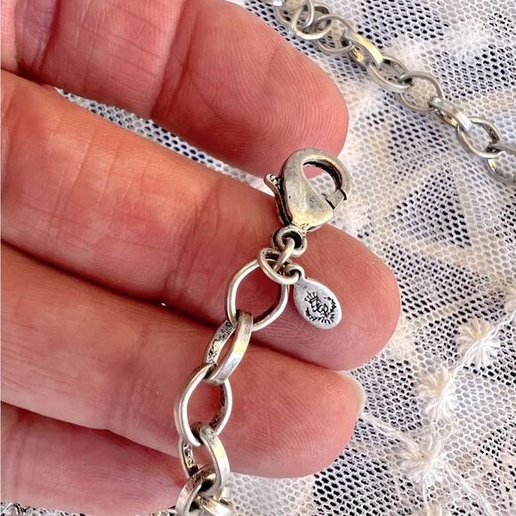 Vintage Premier Designs Brushed Silver Rhinestone Circles Necklace Y2K - Picture 7 of 8